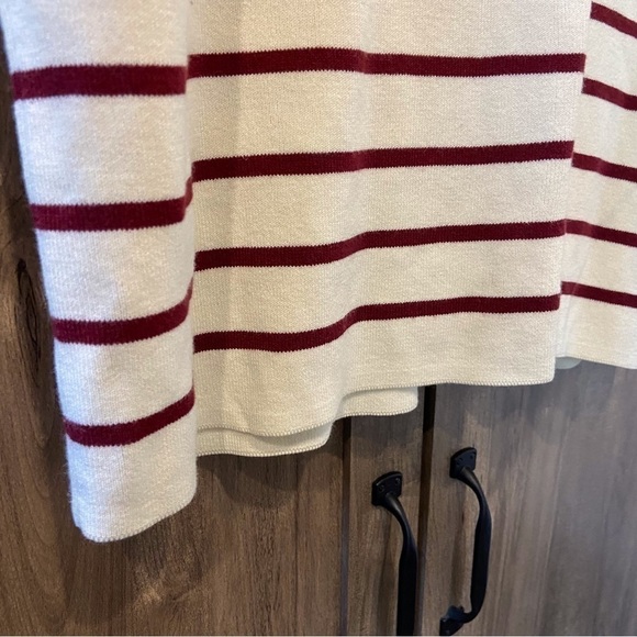 Talbots size X Sweater 3/4 sleeves stripes nautical buttons - Picture 6 of 9
